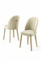 Hanah Home Juego de Sillas Crema y Dorado, Tejido Babyface, Elegancia y Comodidad para tu Hogar, Dimensiones 44x90x42 cm